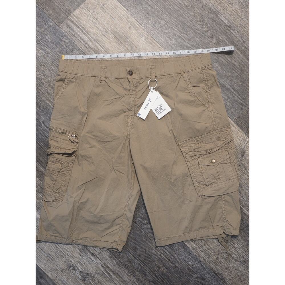 D.G. WANGZI Cargo Shorts Men’s 46 NWT Khaki Tan Cotton Spandex Tactical Casual